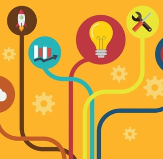 Ícones relacionados ao marketing digital para advogados
