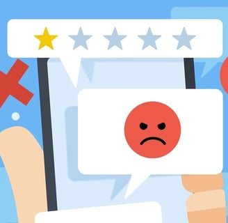 Imagem ilustrativa de comentários e avaliações negativas nas redes