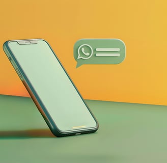 Celular e ícone do WhatsApp