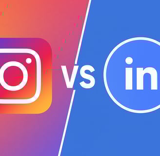 Logos do Instagram e do LinkedIn