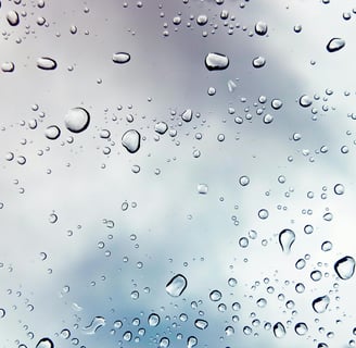 a close up of a rain soaked window with raindrops