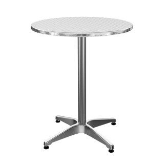 a round table with a white table top