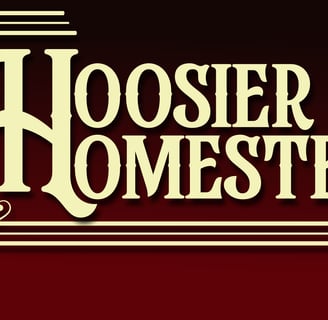A logo for the Hoosier Homestead project, which feature a large single 'H'.