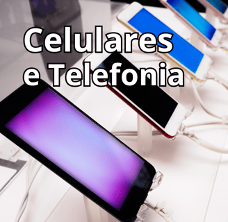 a display of cell phones with cell phones