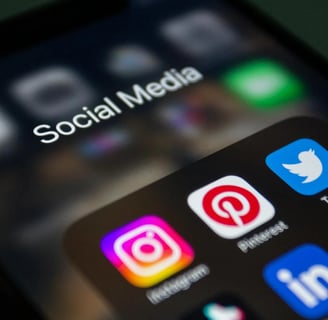 a phone screen with a social media icon on it