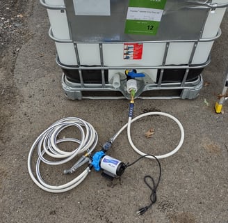 auto pump for gardening on an IBC Tote