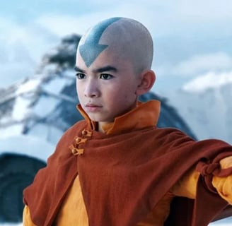 Aang dominando os elementos em Avatar: O Último Mestre do Ar