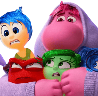 Personagens que representam emoções em cena do filme Divertida Mente 2
