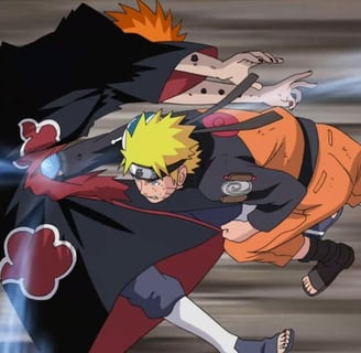 Naruto em uma batalha épica em Naruto Shippuden