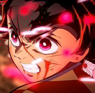 Tanjiro lutando contra demônios em Demon Slayer
