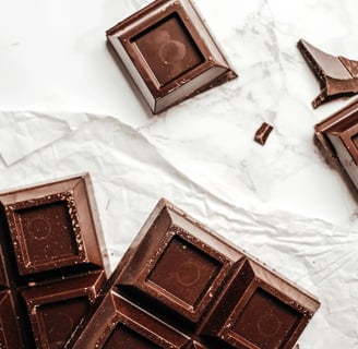 a bunch of chocolate bars with chocolate and chocolate