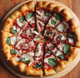 A pizza with a unique black crust topped with melted cheese, mushrooms, and herbs is placed on a white plate. The setting includes a round, empty bowl with a spiral design, a partial view of a smartphone displaying the time as 3:59, and a pair of keys on a terrazzo-style table.