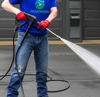 Pressure washing storefront for a local business in Salt Lake City