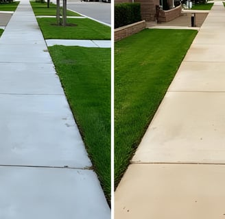 Before and after pressure washing drive in Draper, UT by PEAKWASH