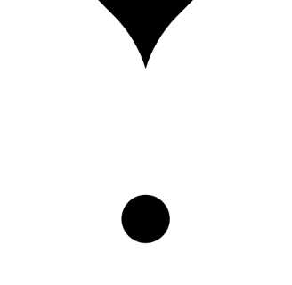 minimalist shape representing the sand in a hourglass