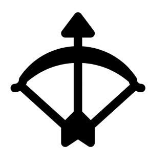 an upward pointing arc