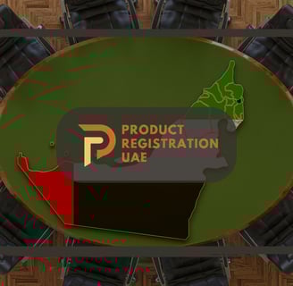 Product Registration UAE Logo with background of Strategic Thinking Part 2 Blog with UAE Map