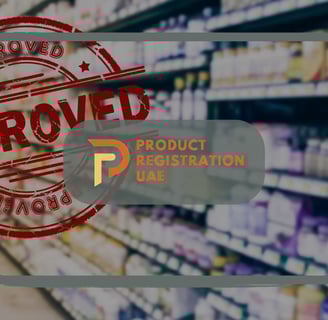 MOHAP supplement approval guide with product registration uae logo overlay
