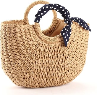 Summer Beach bag,Handmade Large Straw Tote Bag Womens Handbag