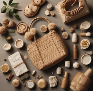 a purse with a purse and some items on it