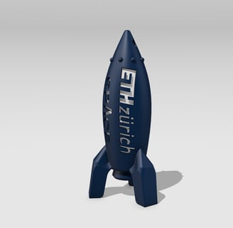 3D model of a rocket. Rendering for ETH Zürich SPACE
