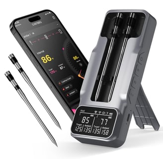 Dual-Probe Wireless Meat Thermometer for Grilling, Smoking, BBQ - Bluetooth Enabled Smart Grill Thermometer