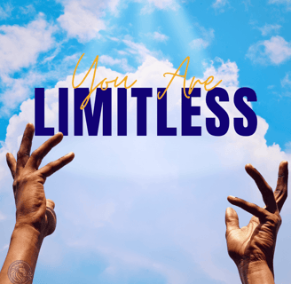 you are limitless art showing open hands reaching to the clouds