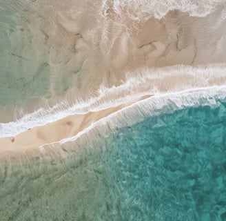 a person standing on a beach with a surfboard