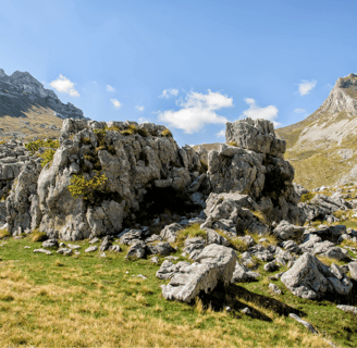 a rocky outcrop of a mountain side