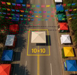 WE DO NOT PROVIDE TENTS - THIS IS TO SHOW 10X10 SPACE