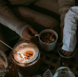 Cozy living: Family gathered for a heartfelt ritual, sharing warmth, connection, and meaningful bond