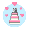 illustration gâteau de mariage
