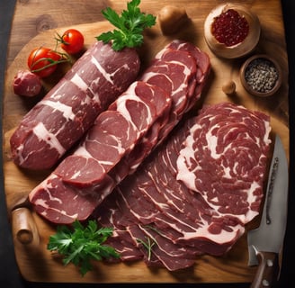 sliced sausage beside brown handle knife