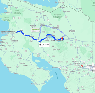 Road Trip from Liberia International Airport to Arenal Volcano