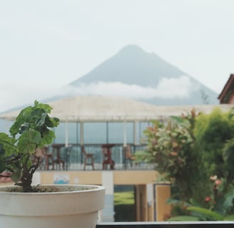 Whereiskay overlooking Arenal volcano in the morning
