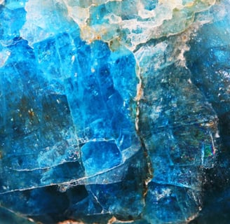 Blue Apatite Crystal close up