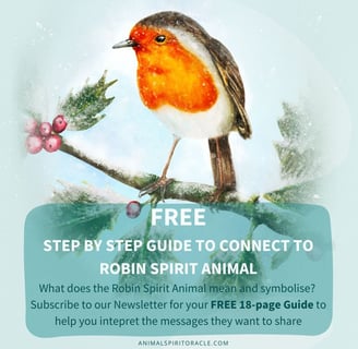 artwork of robin spirit animal and text to offer a free guide