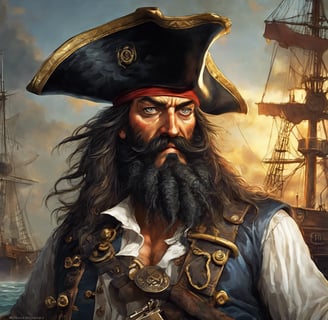 Older Blackbeard the pirate.