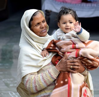 Grandmother and child.