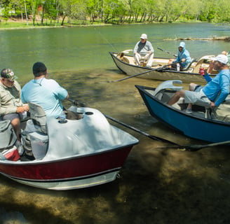 Drift Boats on the South Holston River in Tennessee