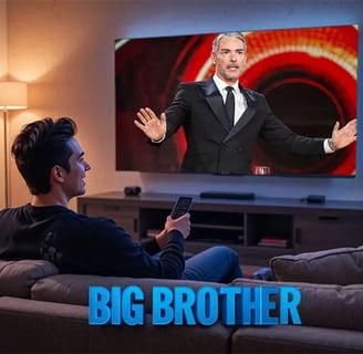 Assistindo big brother na televisão