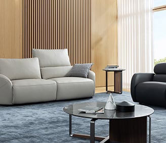 a living room with a couch and a chair