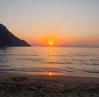 a sunset over İztuzu Beach