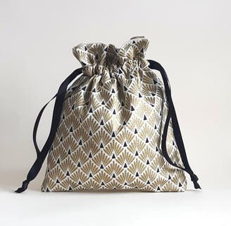 pochon en tissu japonais motif doré