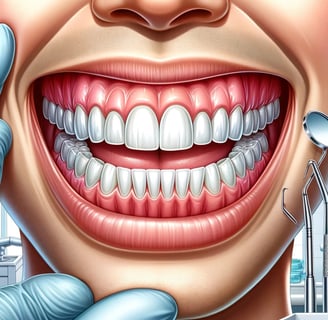 Lejra a person's gums and dentist
