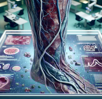 lejra a medical model of a human foot with varicose