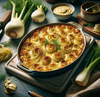 lejra dish of food with fennel bechamel