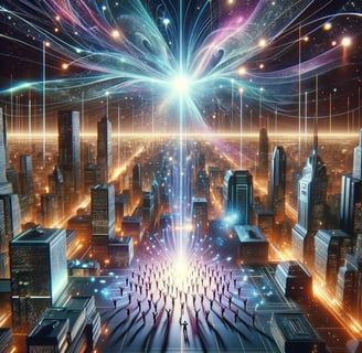 a cityscape with a large city skyline and a large city skyline