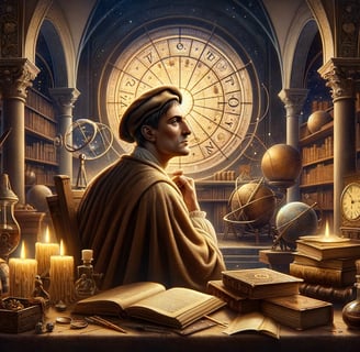 a man in a hat and a hat sitting at a desk