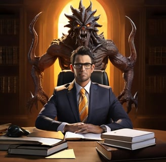 overhead monster eating away lawyers compensation